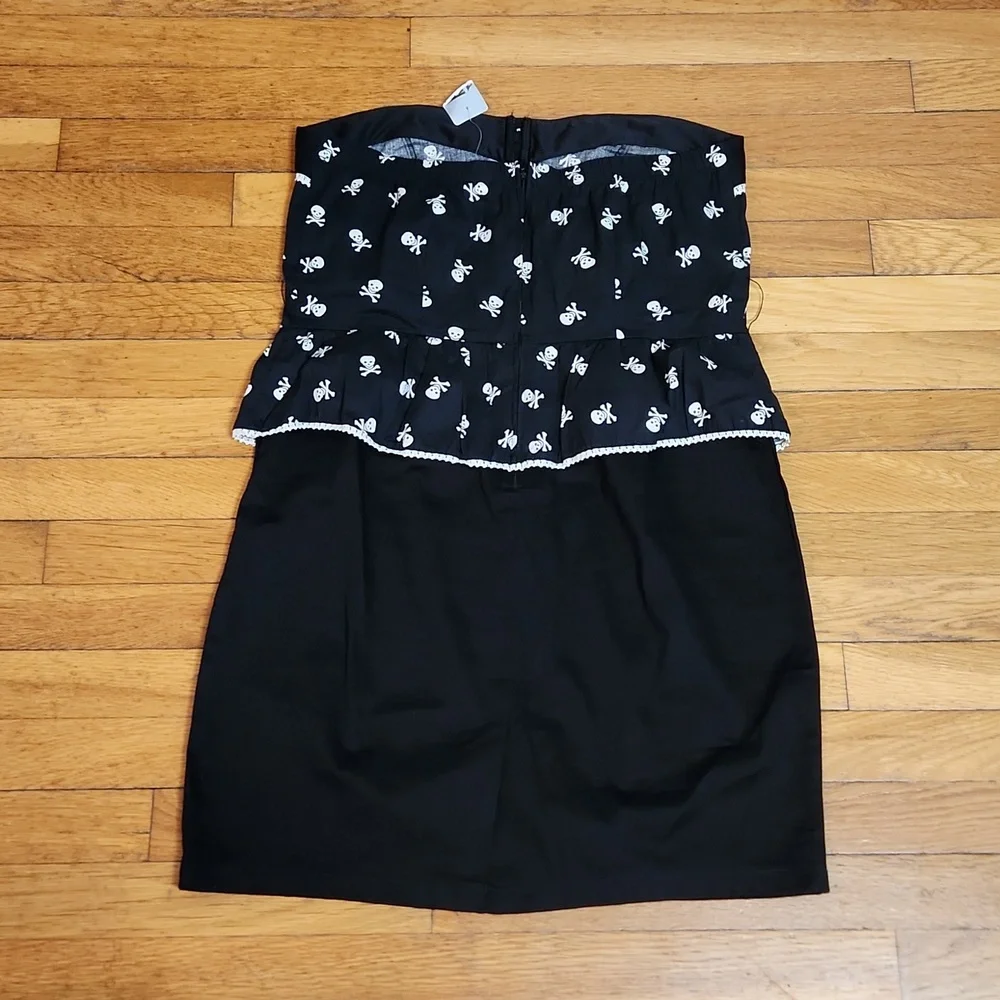 Hot Topic Y2K Vintage Sweet Love Skull and Cross Bones Peplum XLarge Dress - Picture 3 of 5